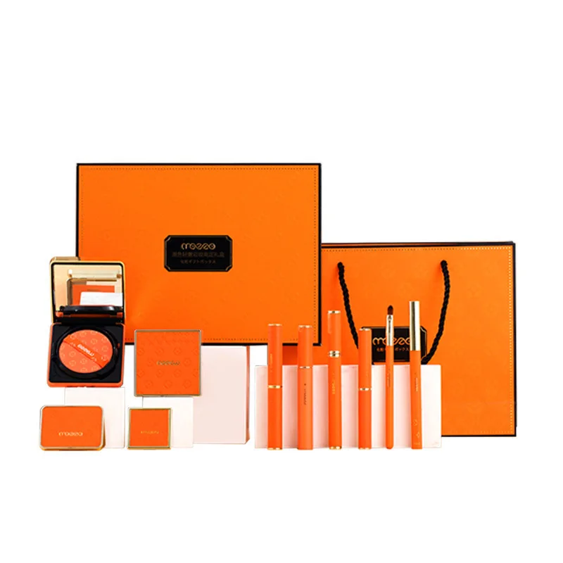

Make up Sets Leather Cushion Setting Powder Eyebrow Pencil Matte Lipstick Cosmetics Full Set