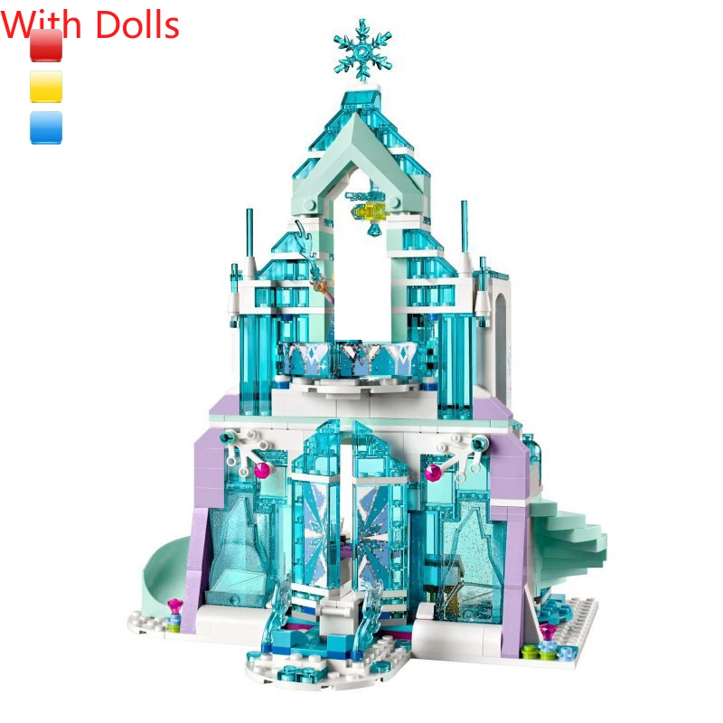 

Elsa's Magical Castle Building Blocks Cinderella Princess Ice Castle Set Bricks Compatible Friends 41148 Birthday Gift for Girls