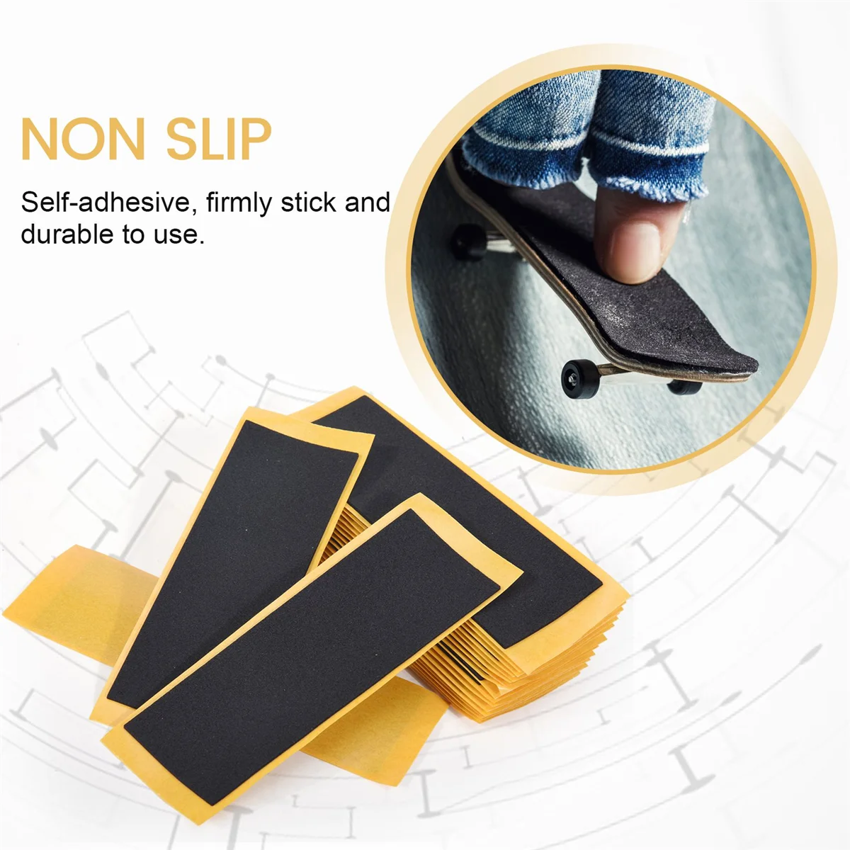 20 шт./лот черная дека на гриф неразрезанная лента наклейки пенопластовая 38 мм x 110