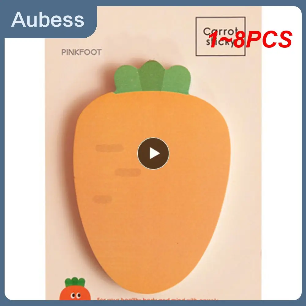 

1~8PCS Carrot Memo note Cute Cartoon For The Notebook Paper Can Stick Creative Message Note N times Cute Stationery For