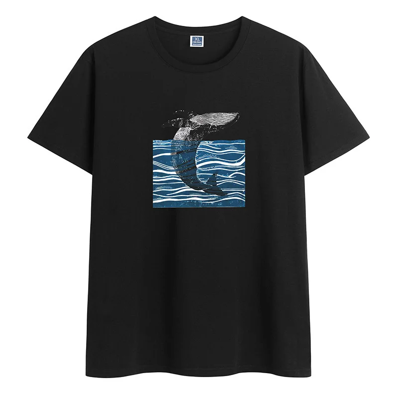 

New Summer Fashion Cotton With Tees Round Neck And Short Sleeves Printed Letters T-shirt For Men Tops