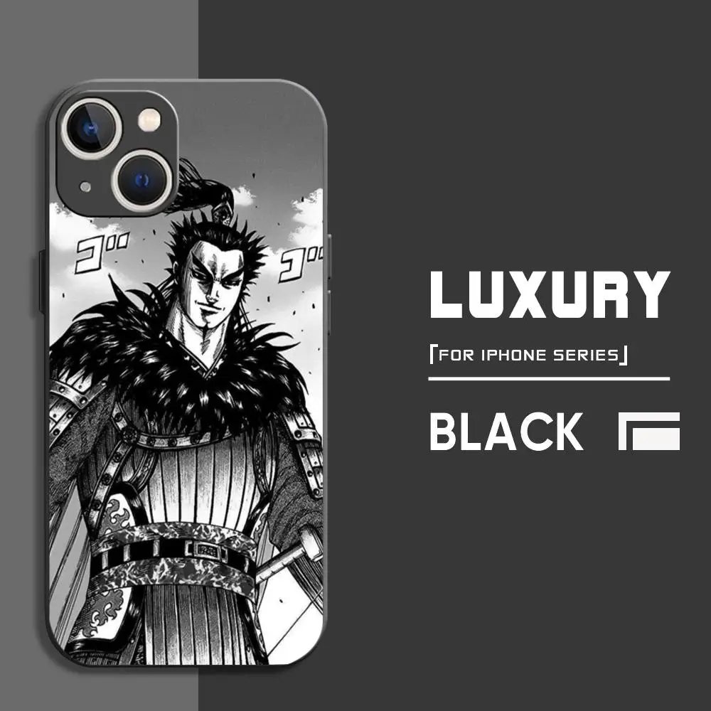 Чехол для телефона KANKI Kingdom Manga iPhone 16 15 14 13 12 11 X XR XS 8 Plus Mini Pro Max мягкий черный