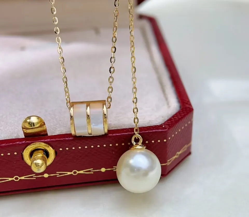 

MeiBaPJ DIY Empty Holder 9-10mm Natural Round Pearl Fashion Pendant Necklace 925 Silver Fine Wedding Jewelry for Women