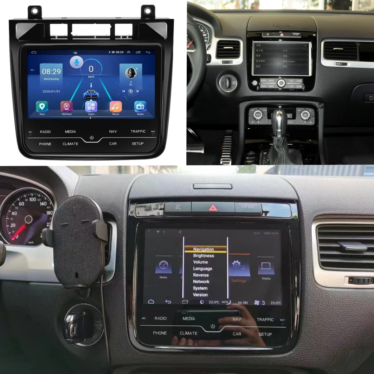 Фото Android 13 для Volkswagen Touareg FL NF 2010-2018 радио Автомобильный GPS-навигатор Автомобильный стерео Мультимедийный Головной блок магнитофон 2din №2