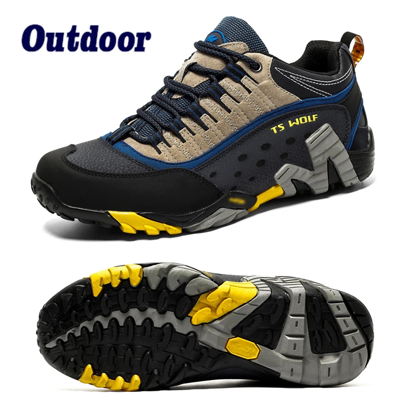 

High Quality Leather Waterproof Mountaineering Men's Shoes Fall New Unisex Outdoor Sports Shoes Mountain Non-Slip Off-Road Shoes