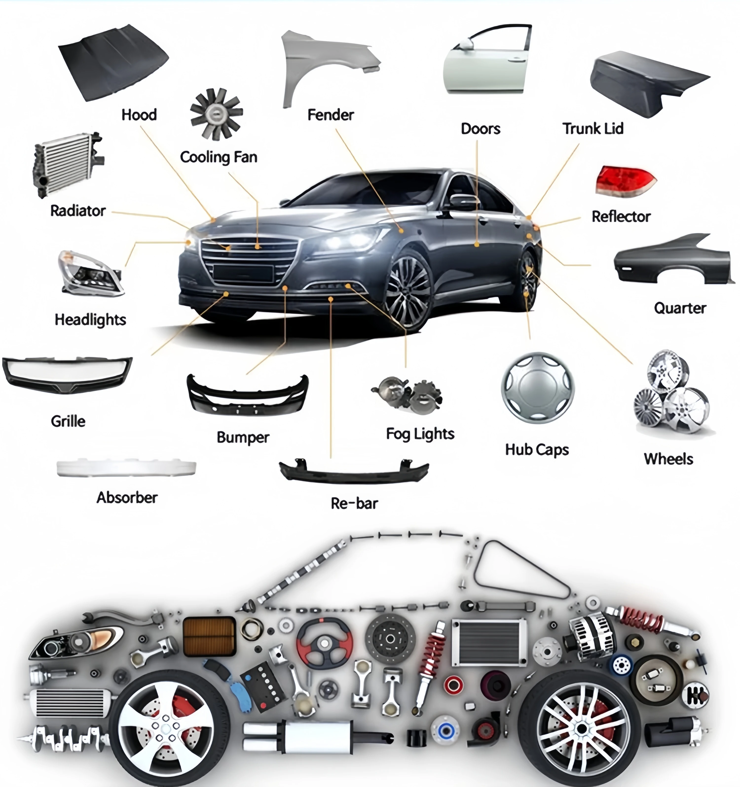 UNI-V Sport Передний бампер в сборе из Китая Changan Автомобильные аксессуары Тип