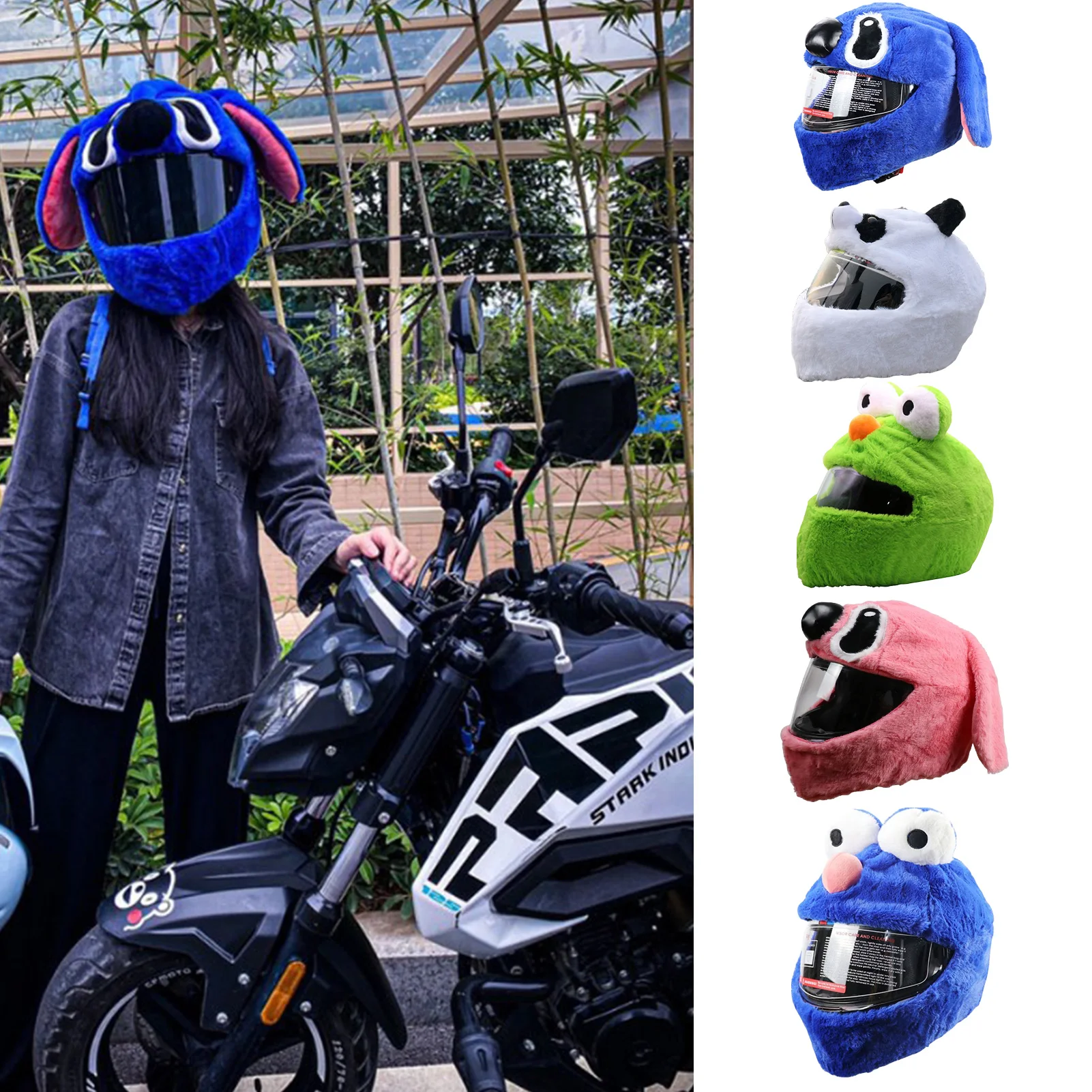 

Motorcycle Helmet Plush Cover Christmas Cap Gift Cartoons Accessories For Outdoor Personalized Riding Case Full Potection Helmet