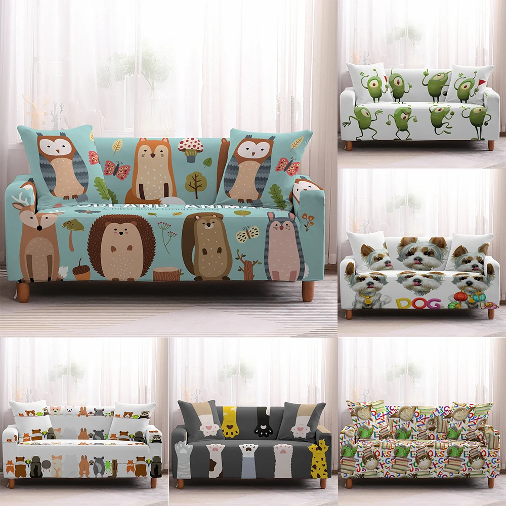 

Creative Cartoon Animal Cute Stretch Sofa Cover Nonslip Suitable For Living Room Couch Cover Protective Case Furniture Set