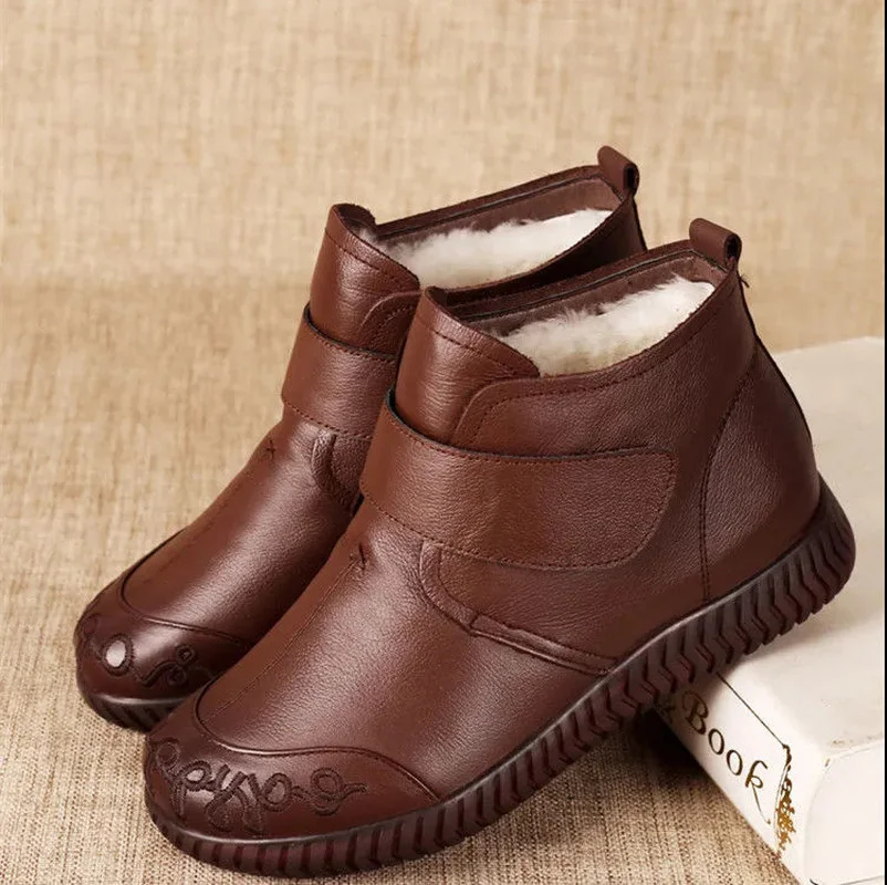 

Женские ботильоны из натуральной кожи, на толстой плюшевой подошве, размеры 41