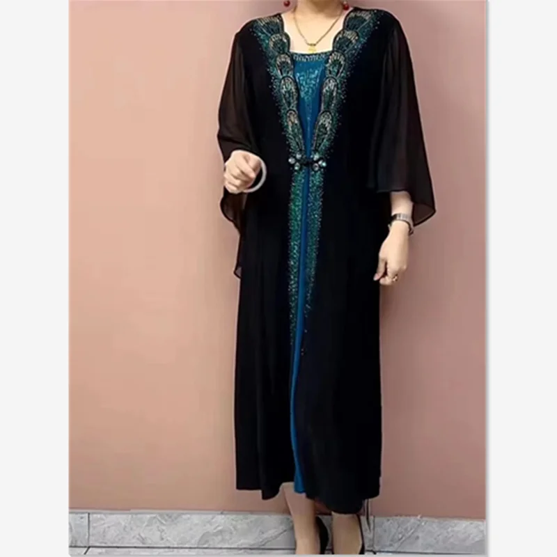 Женское длинное платье составного кроя элегантное винтажное с V-образным вырезом