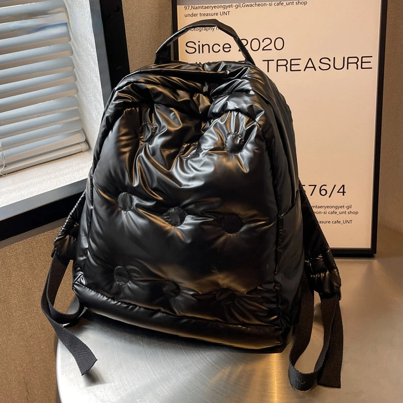 

Fashion Space Cotton Backpacks Winter Backpack for Teenager Student Down Schoolbag Water Proof Women Shoulder Bag Trave Knapsack