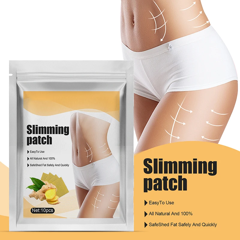 

10 Pcs Effective Ginger Healthy Belly Body Massage Slimming Patches Belly Waist Sleep Improve Fat Burning Losing Weight Beauty