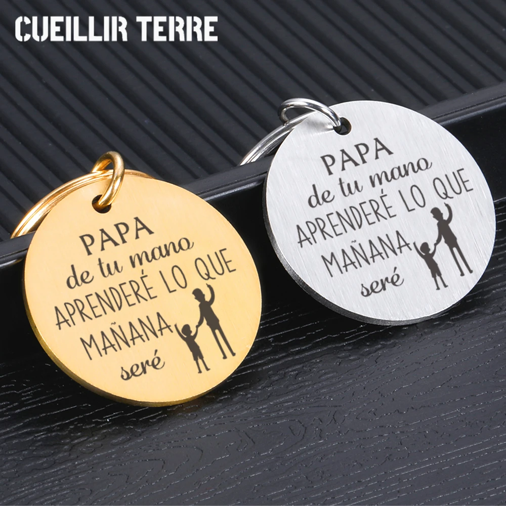 

Papá Keychain Personalized Key Ring Father's Day Best Gift Car Key Accessories Jewelry Stainless Steel Ring