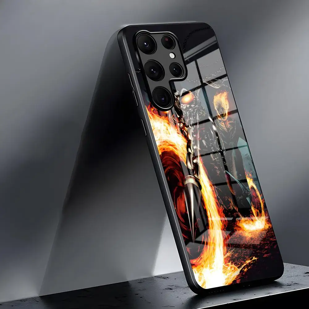 Чехол для телефона Ghost Riders Samsung S20 S24 S23 S22 S21 A53 A54 A24 Note 20 Ultra Plus стеклянный чехол