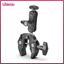 Ulanzi-R094 Metal Super Clamp with 360° Ball Head Magic Arm Clamp with 1/4" 3/8" Hole for DSLR Camera Monitor LED Light Mic