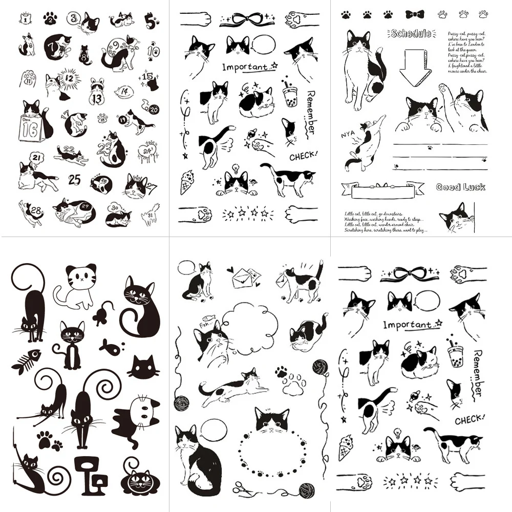 

Cats Clear Rubber Stamps Seal for DIY Scrapbooking Card Transparent Stamps Making Photo Album Crafts Decoration New Stamps