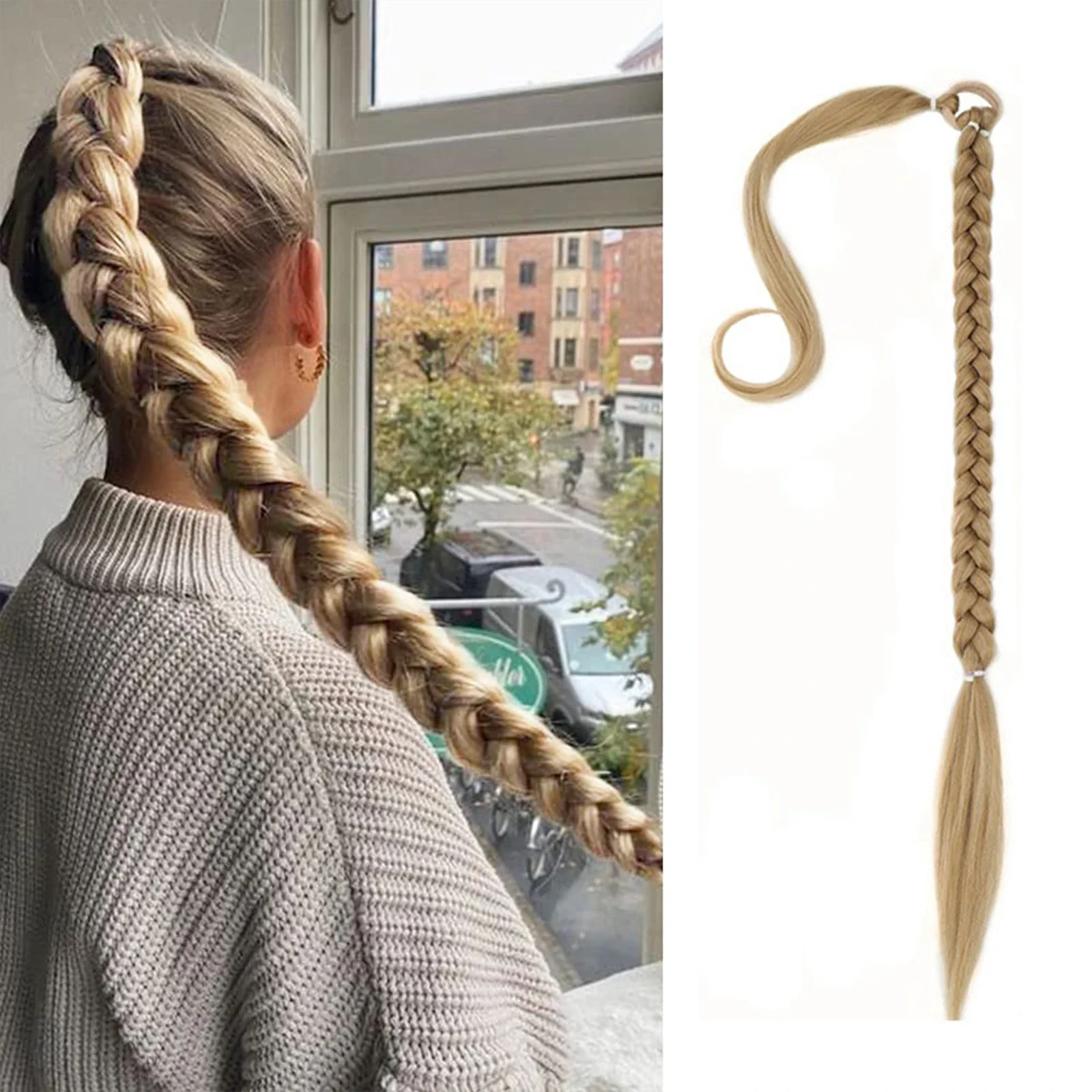 Длинное синтетическое плетеное наращивание Tereshar для женщин с конскими хвостами