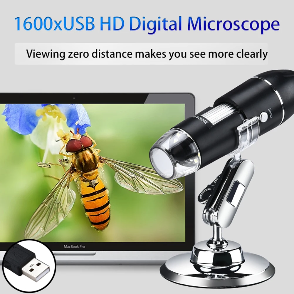 

1600X Portable Electronic Digital Microscope for WIN10/8/7/XP MAC System Magnifier Sensor Camera Handheld USB Microscopes