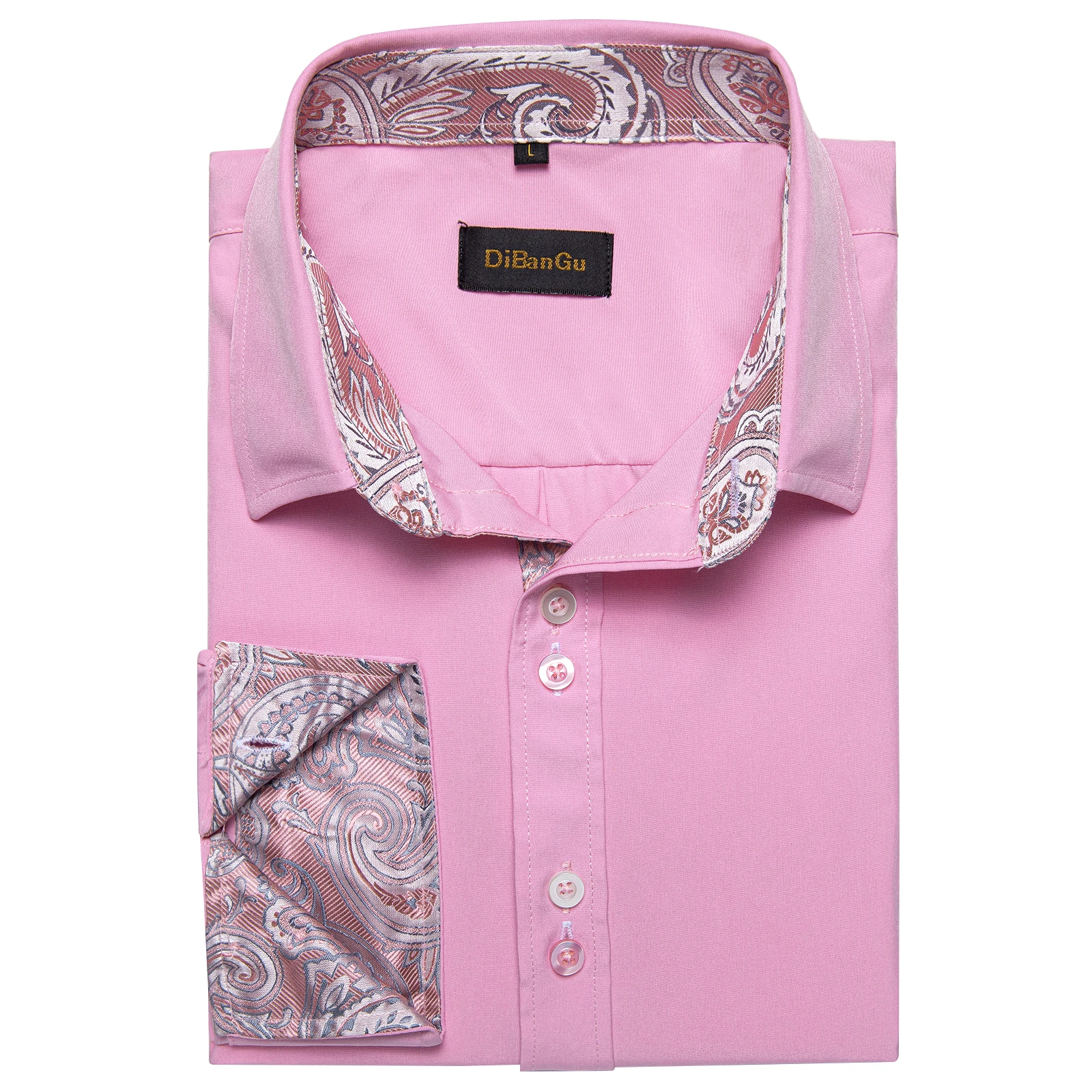 Pink Blue Black Solid Shirts For Men Paisley Floral Plaid Color Contrast Fashion Dress Shirt Designer Men Clothing Casual Shirts