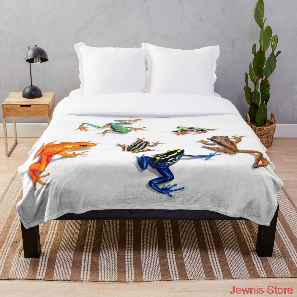 

Тропические лягушки, плед, одеяло с принтом, мягкое одеяло для дома/дивана/постельного белья, портативное дорожное одеяло для взрослых