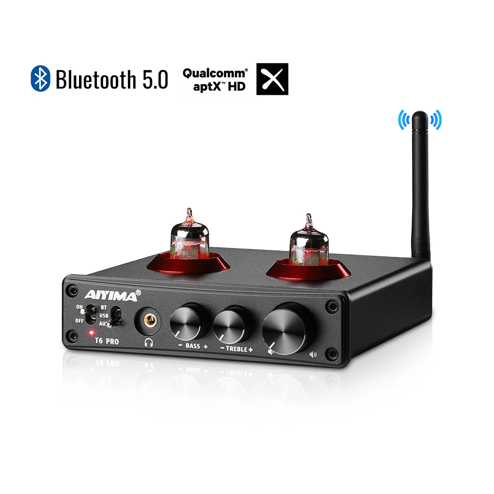 Предусилитель для наушников AIYIMA Bluetooth 5 0 T6 pro усилитель поддержка PC-USB DAC RCA QC3008 APTX