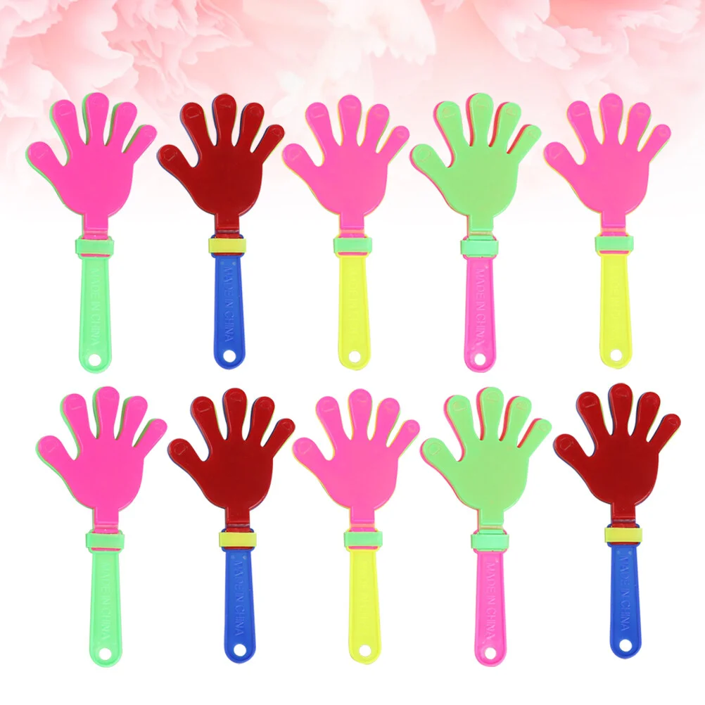

20 Pcs Plastic Hands Clapper Match Palm Clapping Device Glow Toys Cheering Party Supplies Bulk Mini Applause Maker Sports Game