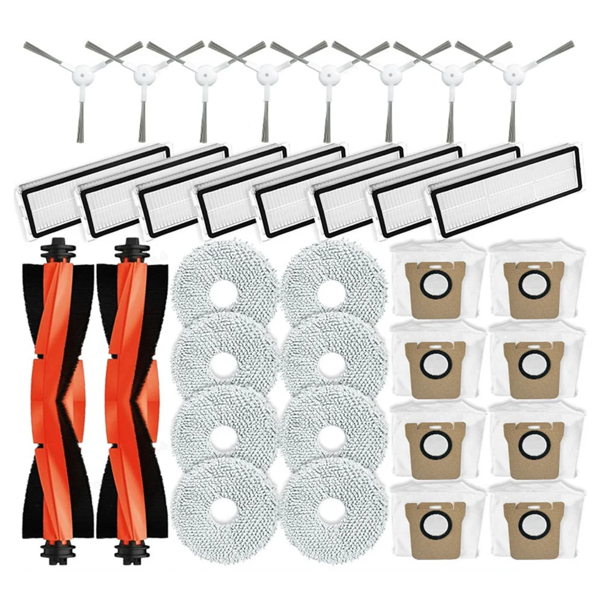 

Запасные части для Xiaomi Mijia Omni 2 C102CN, Аксессуары для замены, основная боковая щетка, фильтр НЕРА, насадка на швабру, пылесборник