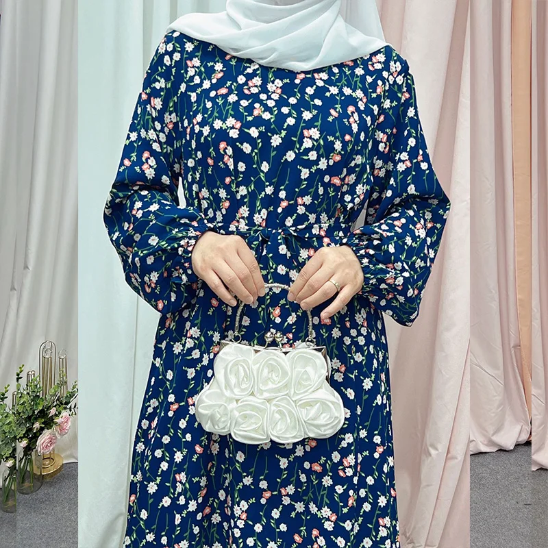 Muslim Dress Middle East Printed Ankle-length Long Dresses Abayas for Women Dubai Vistido Largo De Mujer Musulmana Turkey