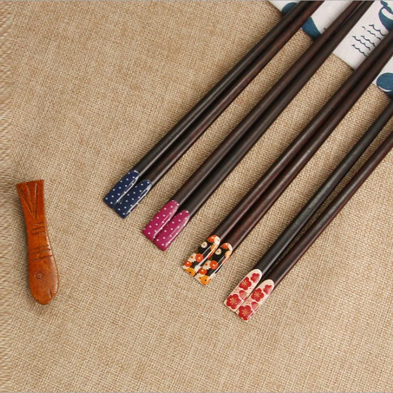 5 пар многоразовые деревянные палочки для еды