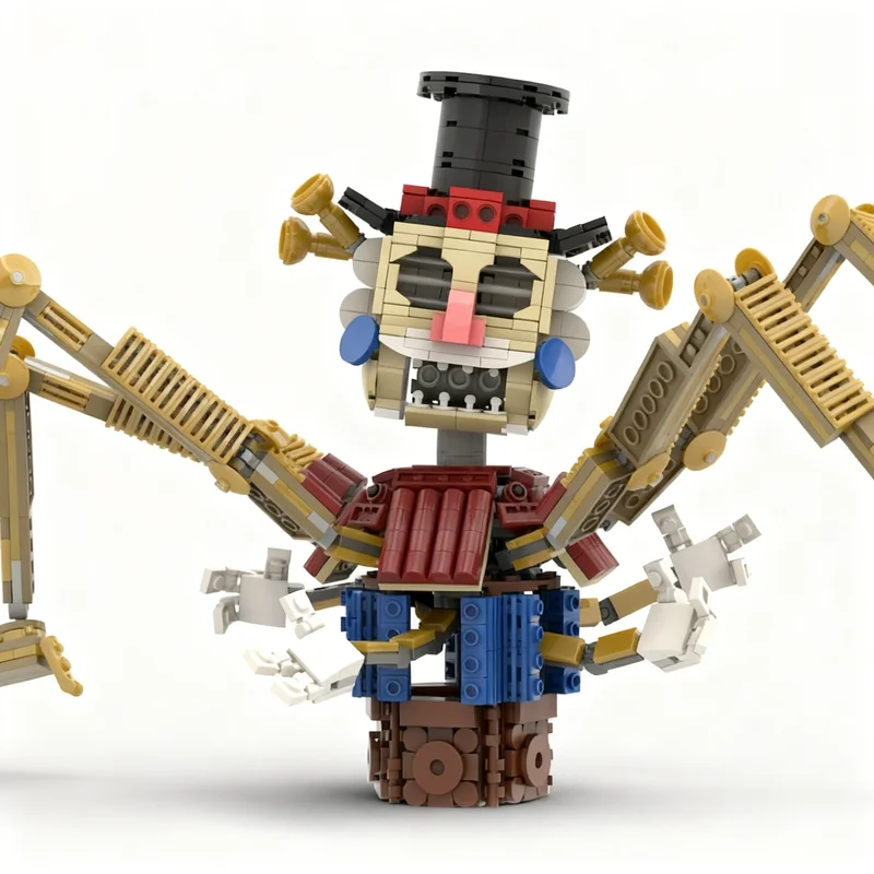 Фото Набор для сборки конструктора MOC Fnaf Secret Mimic Bigtop Games Display Challenge (1065 деталей) – коллекционная модель, подарок №4