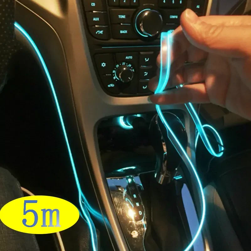 

5m LED Car Atmosphere Lamp Cold Light Emitting Strip Interior Decoration Atmosphere Lamp DIY Decorative Instrument Console