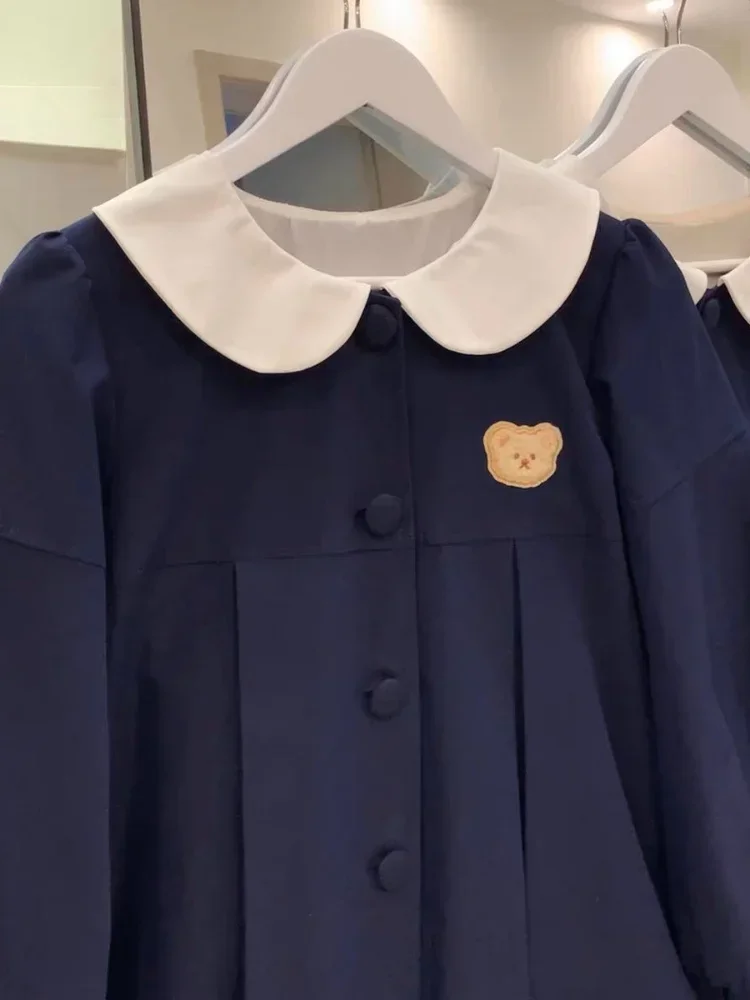 Женская куртка с вышивкой и медведем свободная повседневная в японском стиле