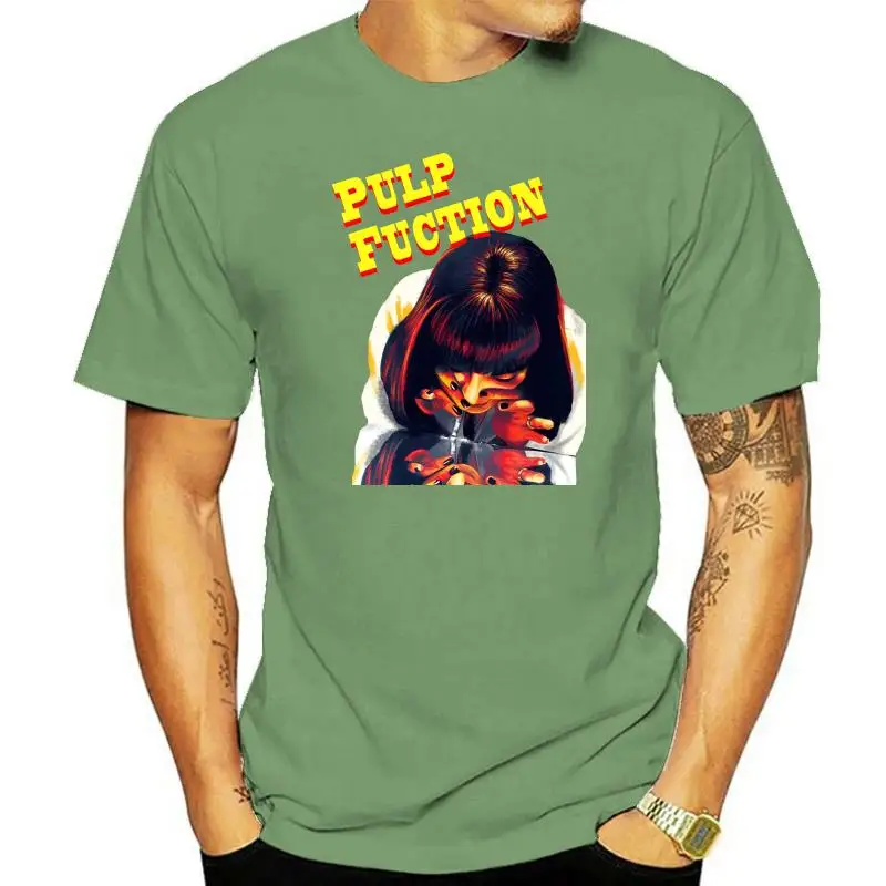 

Pulp Fiction Movie Poster MenT Shirt Streetwear Harajuku Tshirts Designer T Shirts Black Of White T-Shirts Tops For Man