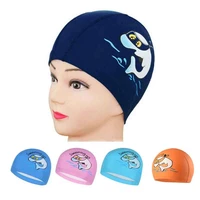 kids swim cap for children boys girl cartoon dolphin animal printing kids waterproof bathing caps for long and short hair summer