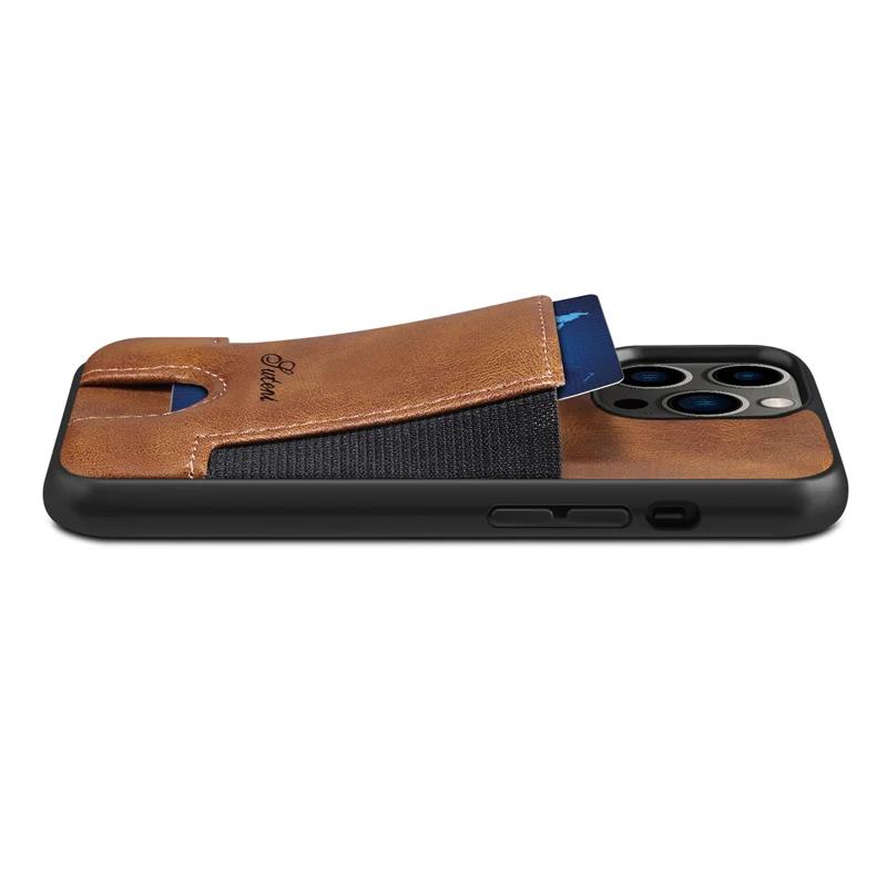 Wallet Card Pocket Pu Leather Phone Case For Iphone 12 With Credit-card Holder Shockproof Protective Bag