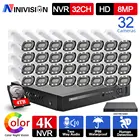 IP-камера видеонаблюдения H.265 + 32 канала 4K NVR 8,0 МП для помещений и улицы, с цветным ночным видением и двухсторонним аудио, POE, HD 8 Мп, система безопасности