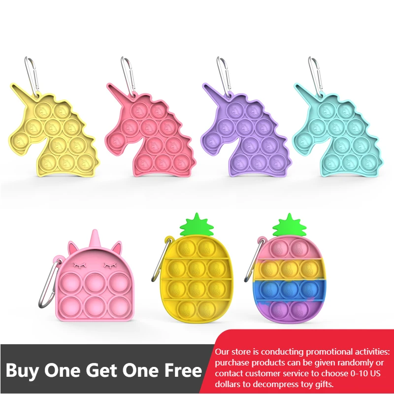 

Fidget Toys Kawaii Keychain Decompression Anti-stress Squeeze Toys Kids Gift Adult Stress Relief Squishy Game Hand Simple Dimple