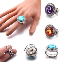 genshin impact adjustable ring eye of god 7 element hero of the night diluc aristocratic ring cosplay ring for womenman