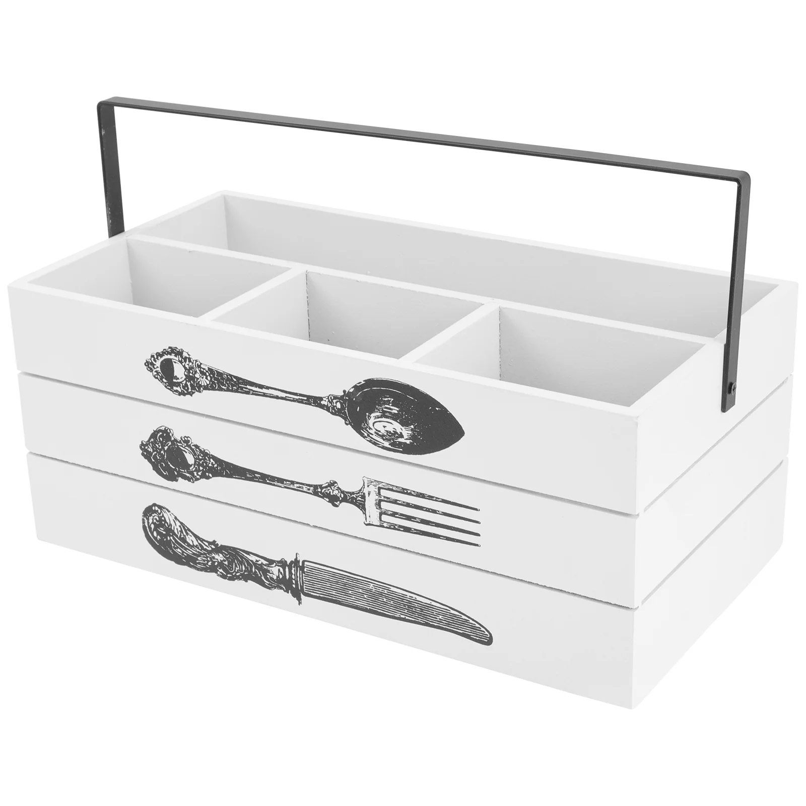 

Cutlery Utensil Silverware Organizer Caddy Holder Flatware Kitchen Storage Box Wooden Tray Bin Basket Drawer Fork Spoon