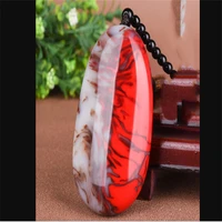 hot selling natural hand carved of chicken blood jade rough necklace pendant fashion jewelry men women luck gifts