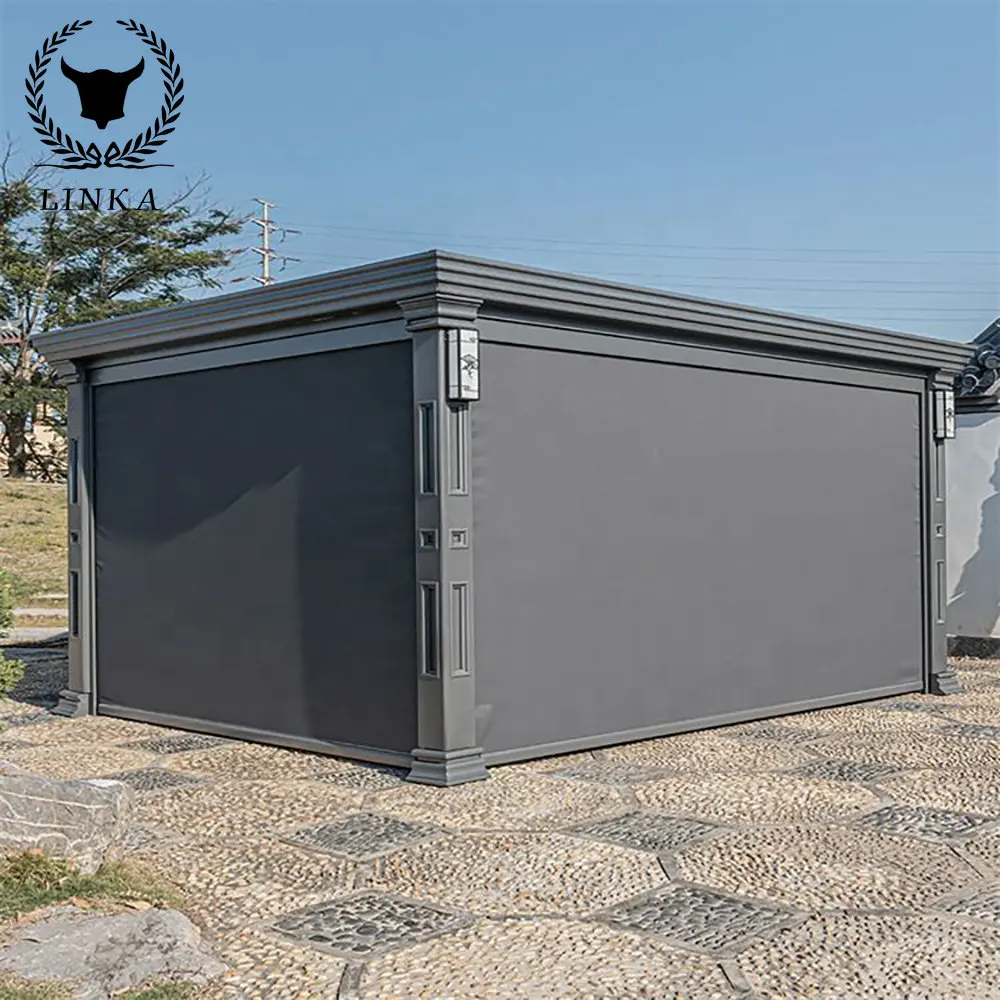 

Садовые автономные водонепроницаемые моторизованные алюминиевые жалюзи с ультрафиолетовым покрытием индивидуальная биоклиматическая алюминиевая беседка