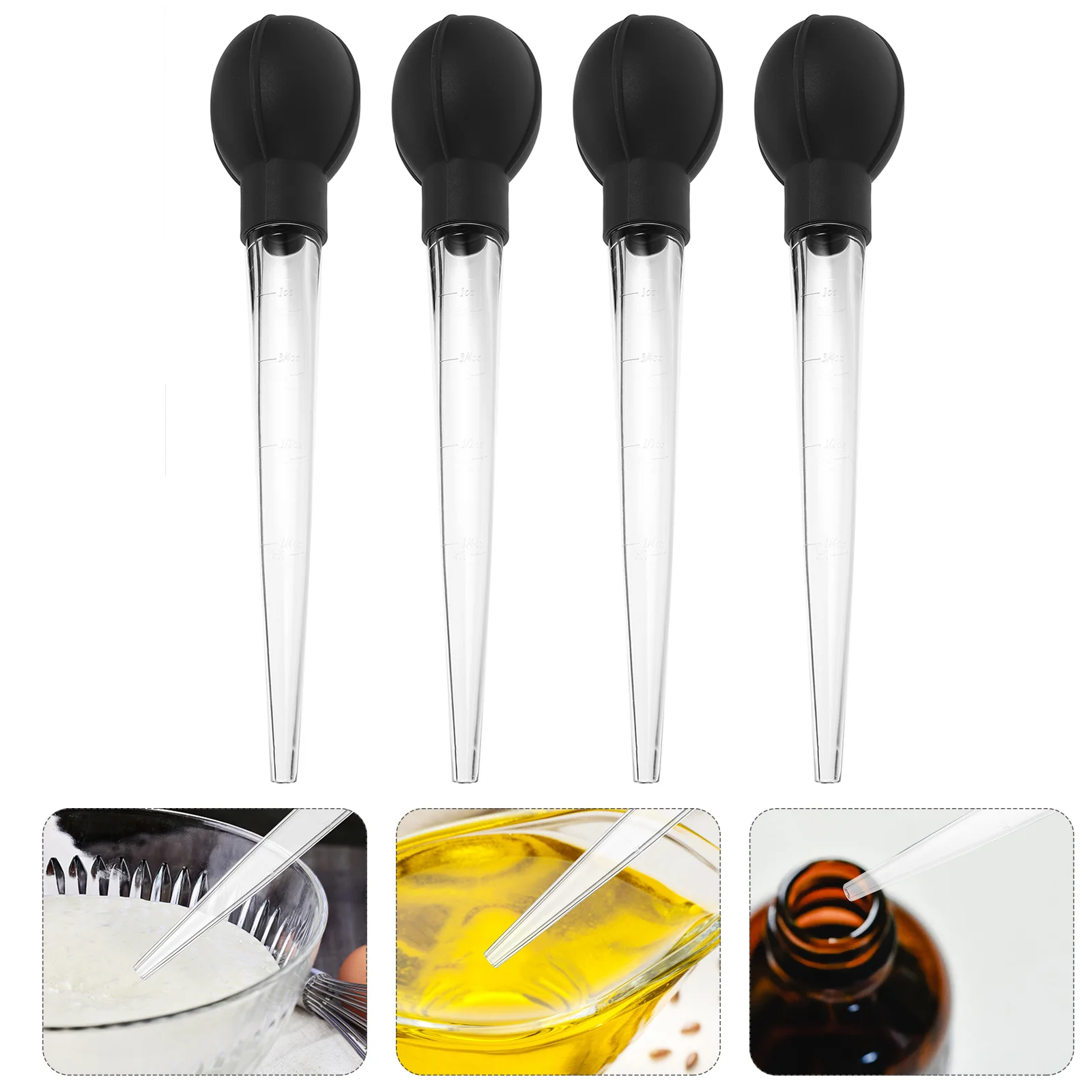 

4 Pcs Liquid Plastic Straws Essential Oil Dropper Bottle Squeeze Transfer Pipettes