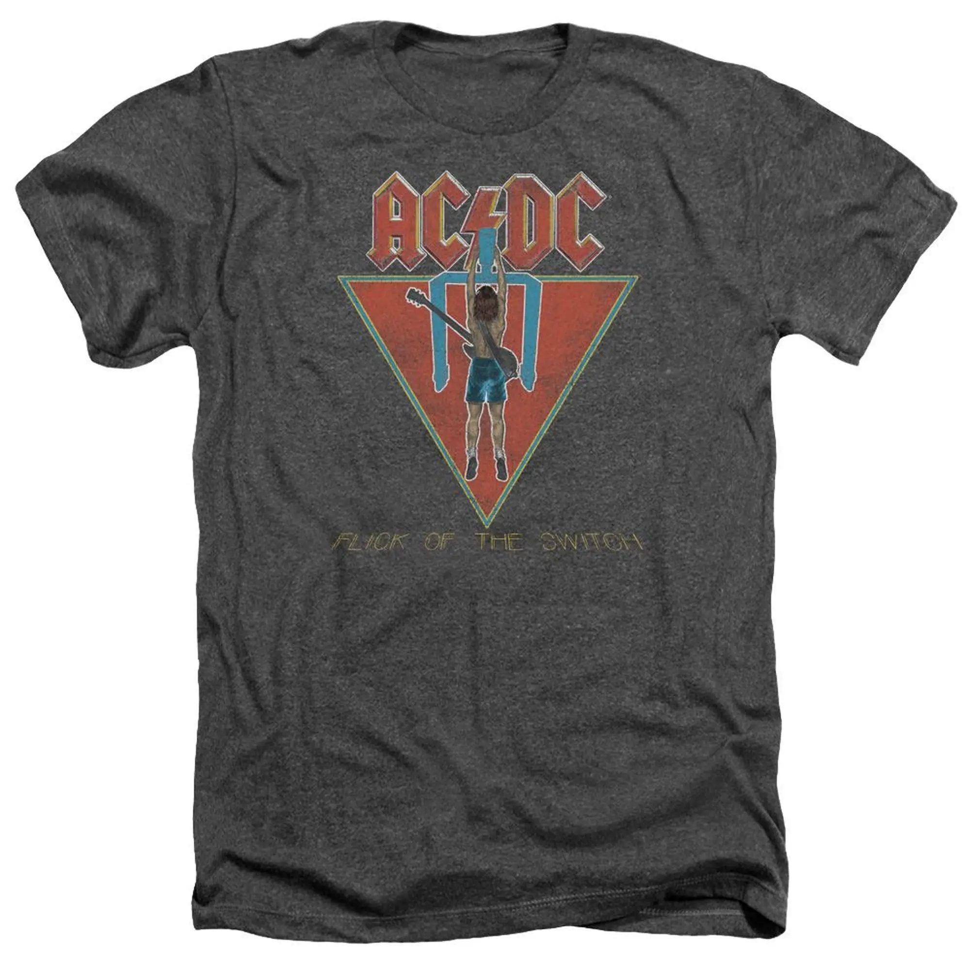 

AC DC Shirt Flick Of The Switch Heather Charcoal T shirt 6655