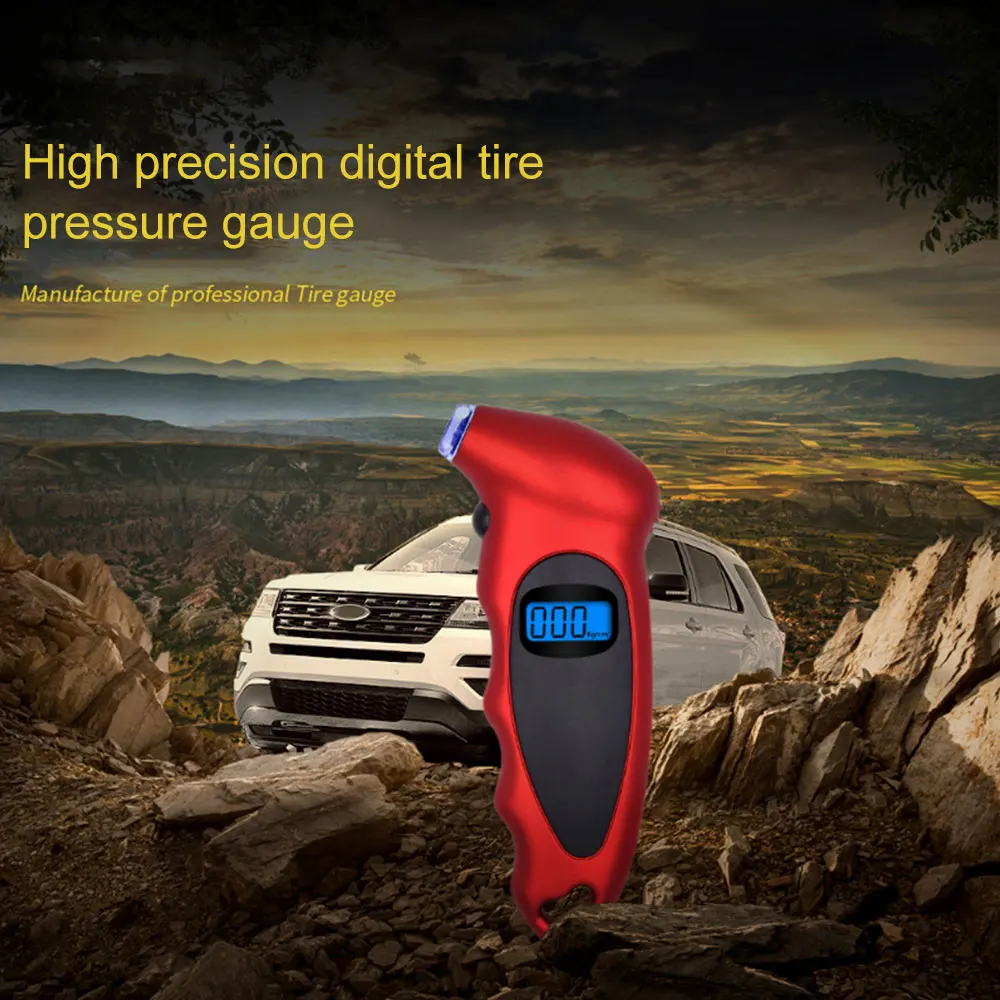

Автомобильный портативный цифровой датчик давления в шинах с ЖК-дисплеем, тестер, инструмент для безопасности автомобиля, ручной Манометр с подсветкой, высокая точность