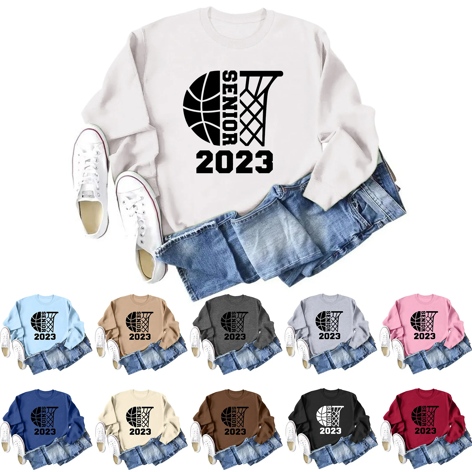 

Женский винтажный пуловер с длинным рукавом и круглым вырезом