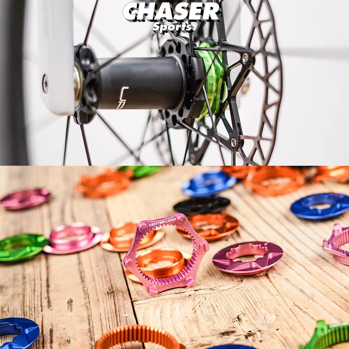 Фото Адаптер для фиксации дискового тормоза Chaser Bicycle Center Lock: ультралегкий конвертер Centerlock в 6-болтовый ротор №2