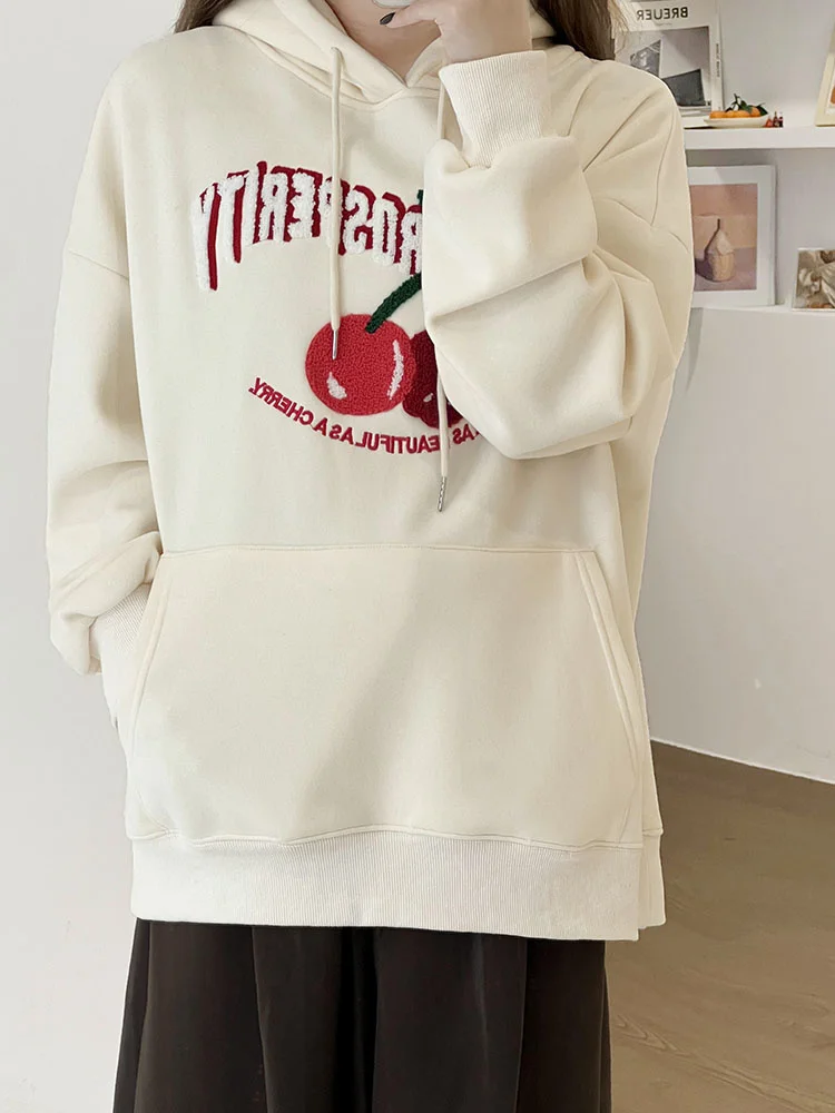 

Women's Cute Letter Graphic Hoodie Embroidery Preppy Sweatshirt