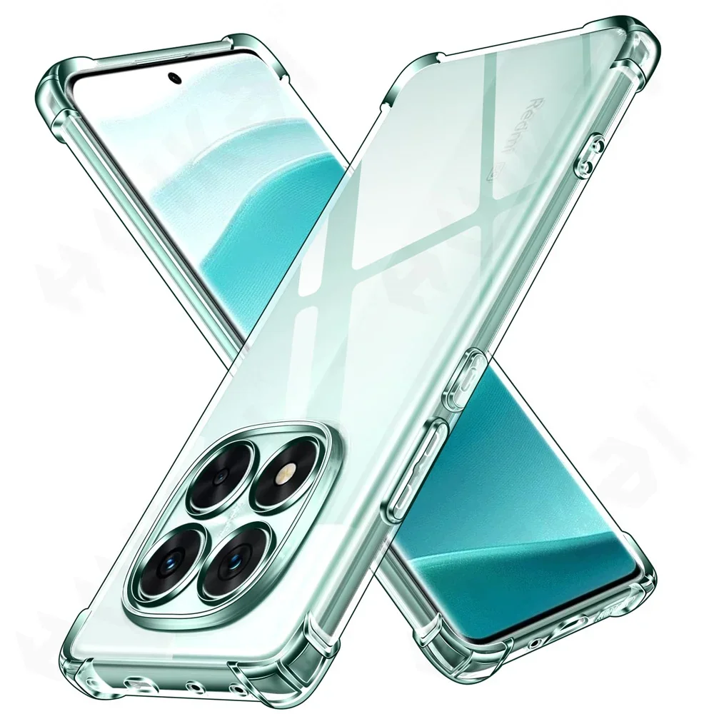 Противоударный чехол для Xiaomi Redmi Note 14 Pro Plus прозрачный противоударный с мягким