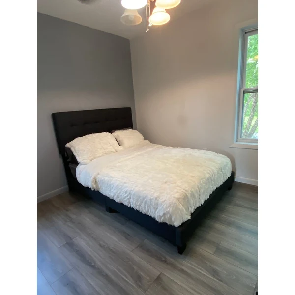 Стеганная кровать с обивкой Коробочная пружина ткань мебель для спальни