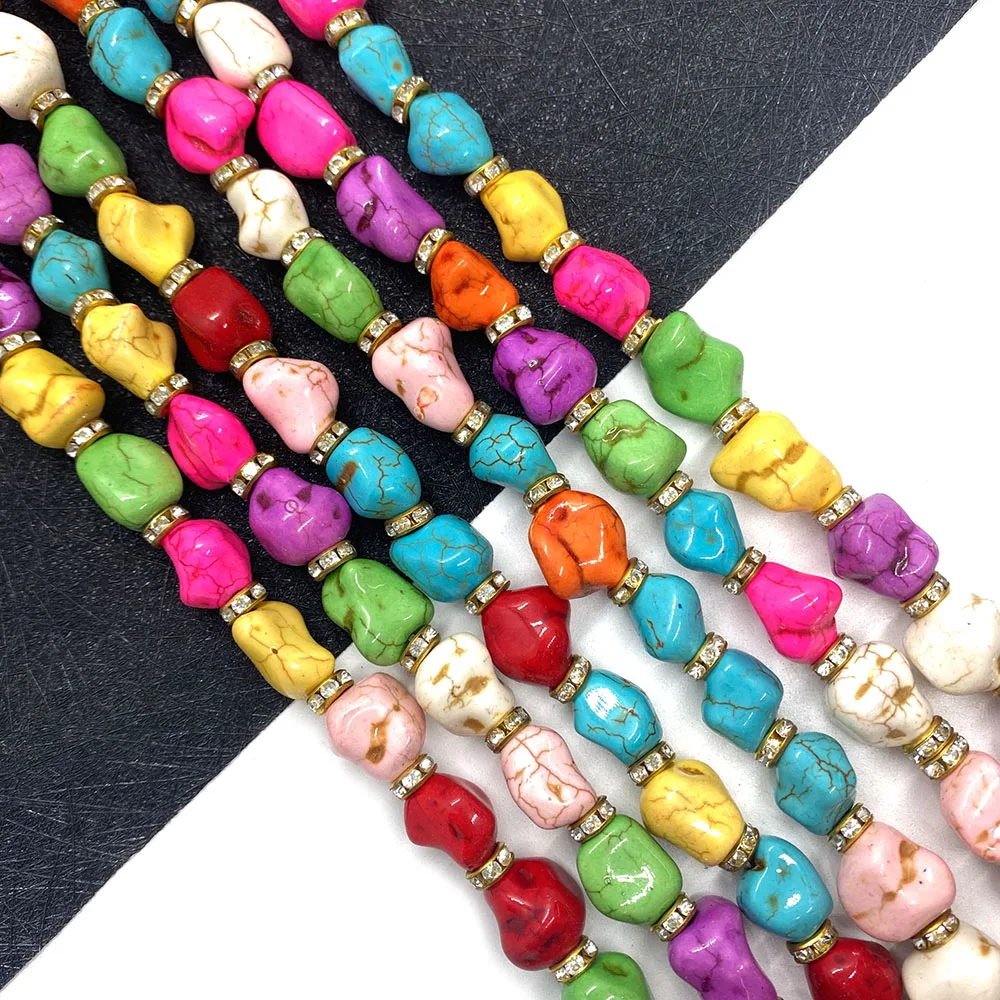 

Fashion Synthetic Colorful Turquoise Beads Irregular Beads Jewelry Making DIY Wind Chime Pendant Jewelry Accessories 8x10 mm
